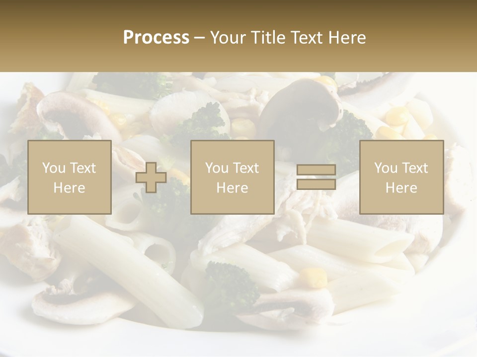 A Plate Of Pasta With Broccoli And Mushrooms PowerPoint Template