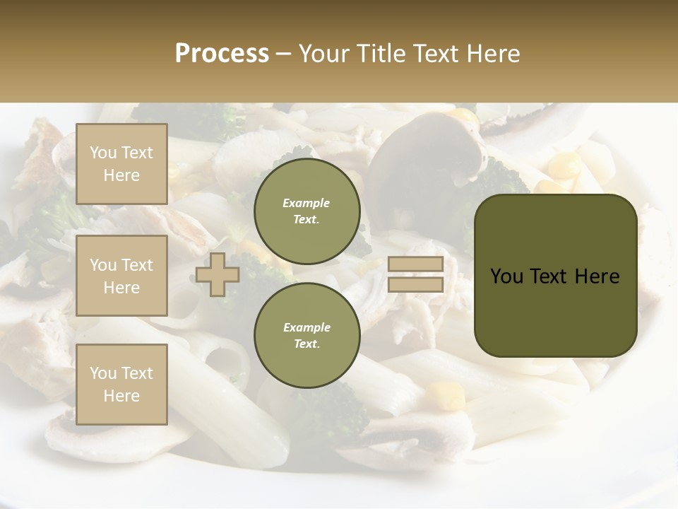 A Plate Of Pasta With Broccoli And Mushrooms PowerPoint Template