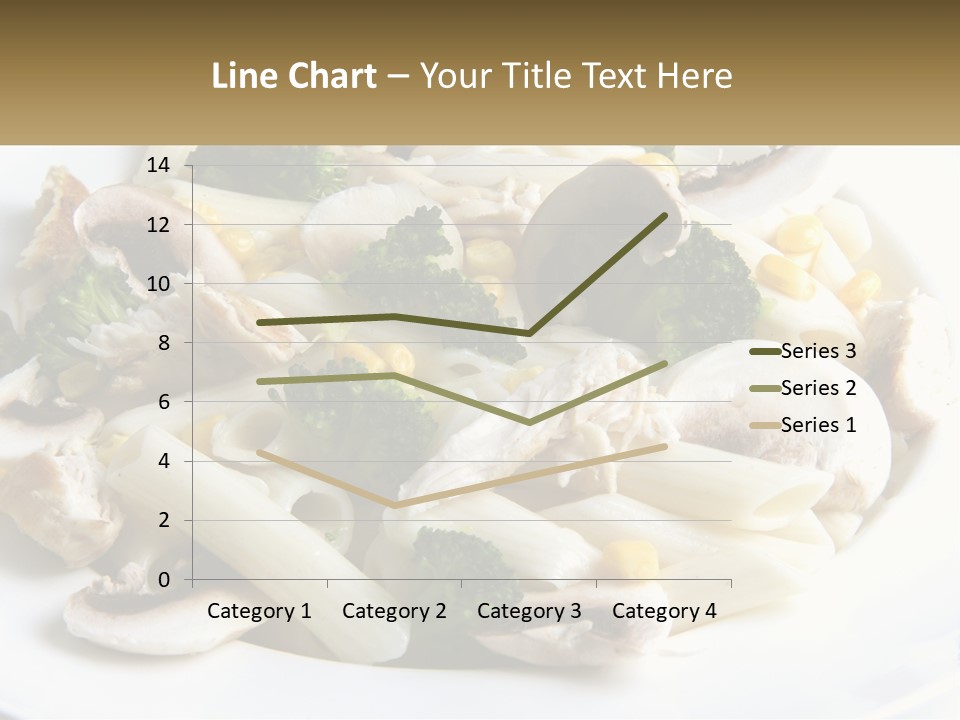A Plate Of Pasta With Broccoli And Mushrooms PowerPoint Template