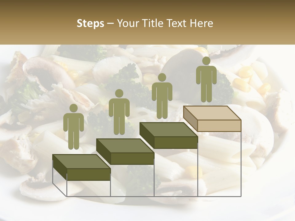 A Plate Of Pasta With Broccoli And Mushrooms PowerPoint Template