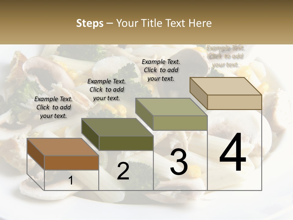 A Plate Of Pasta With Broccoli And Mushrooms PowerPoint Template
