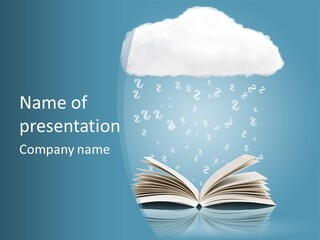 An Open Book With Rain Coming Out Of It PowerPoint Template