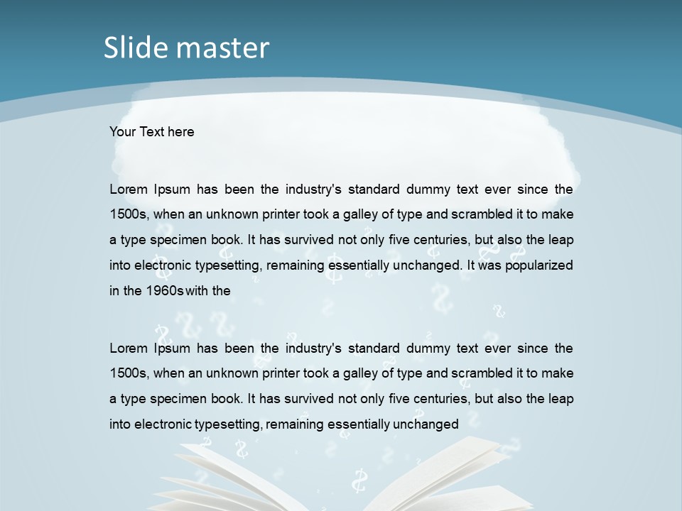 An Open Book With Rain Coming Out Of It PowerPoint Template