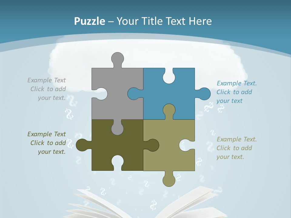 An Open Book With Rain Coming Out Of It PowerPoint Template