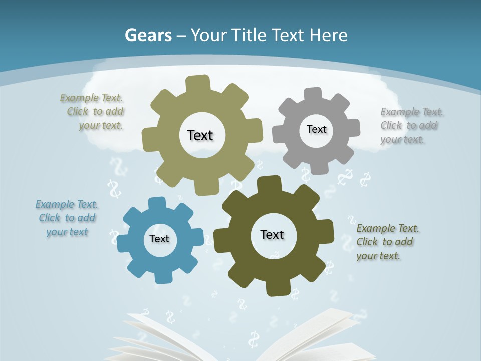 An Open Book With Rain Coming Out Of It PowerPoint Template