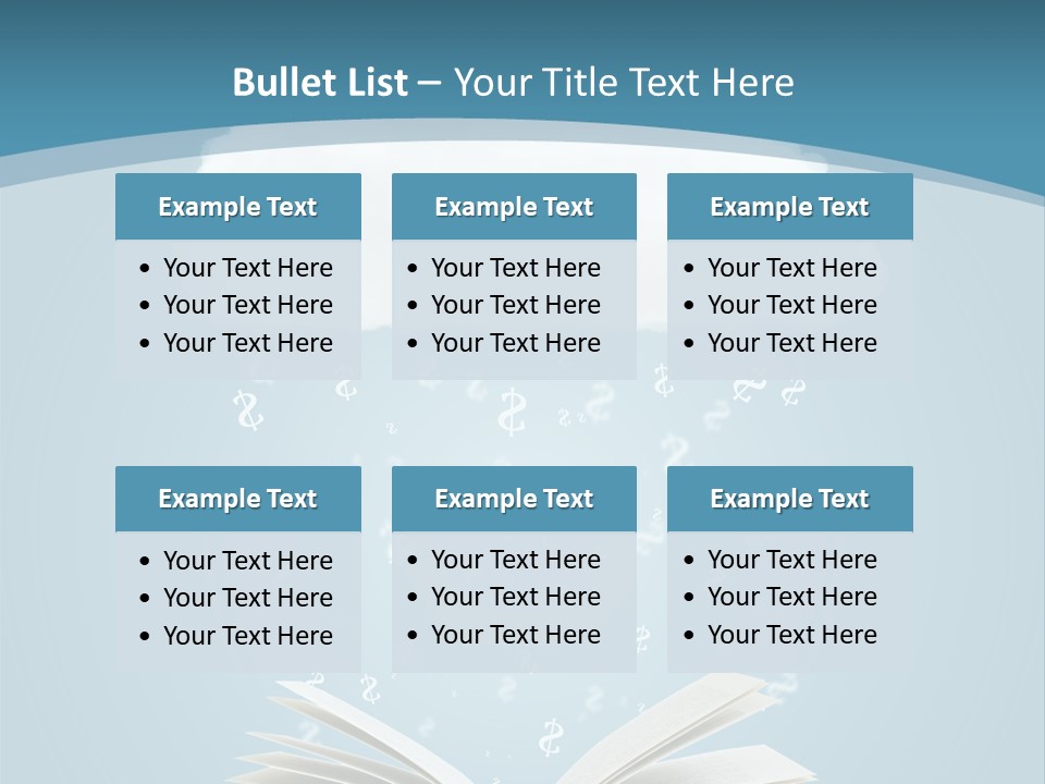 An Open Book With Rain Coming Out Of It PowerPoint Template