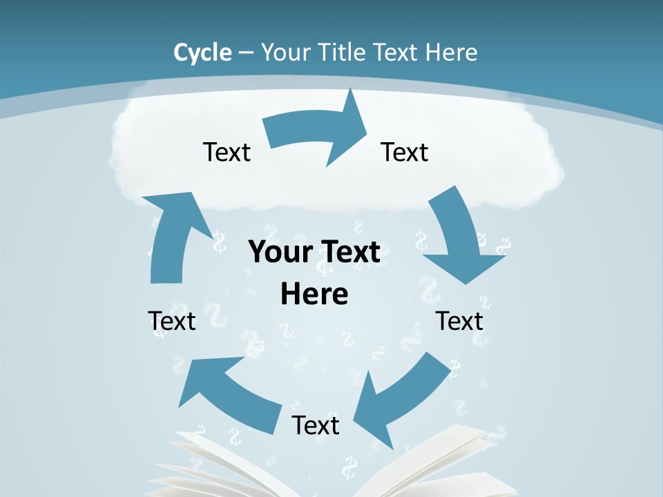 An Open Book With Rain Coming Out Of It PowerPoint Template