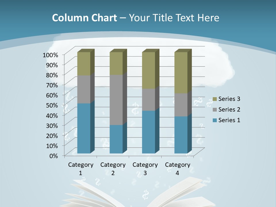 An Open Book With Rain Coming Out Of It PowerPoint Template