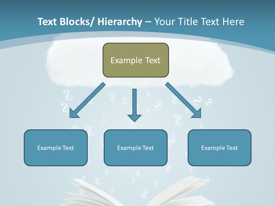An Open Book With Rain Coming Out Of It PowerPoint Template