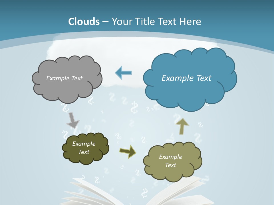 An Open Book With Rain Coming Out Of It PowerPoint Template