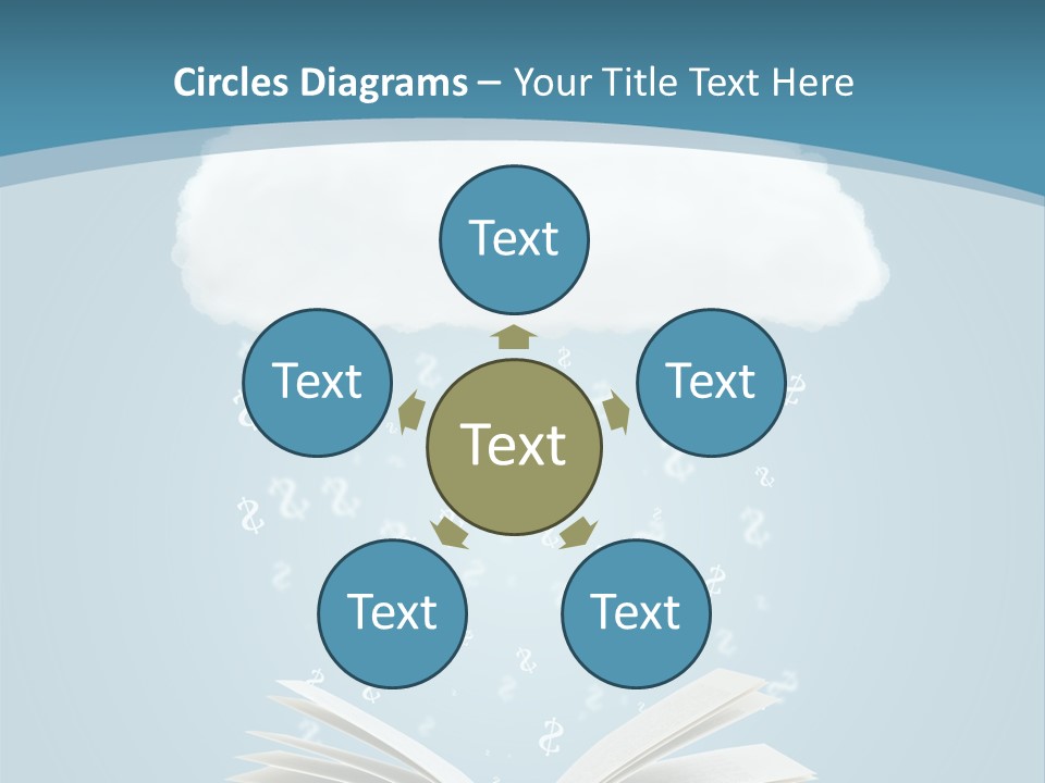 An Open Book With Rain Coming Out Of It PowerPoint Template