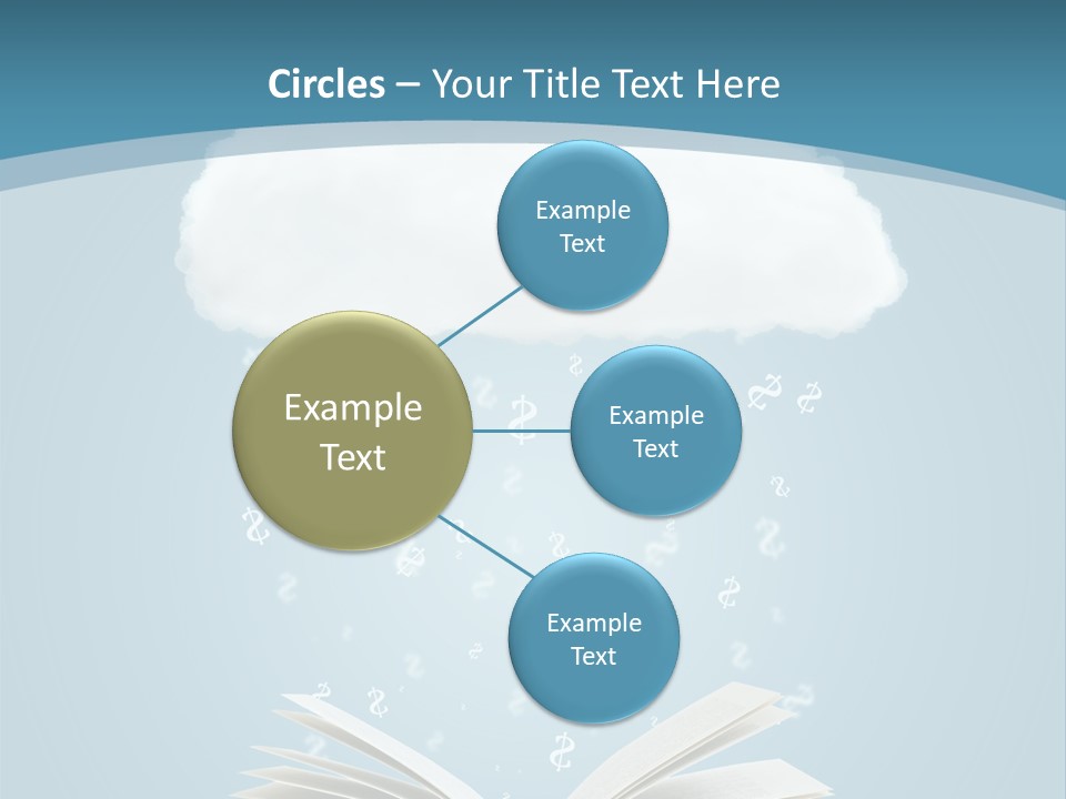 An Open Book With Rain Coming Out Of It PowerPoint Template