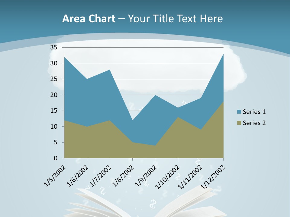 An Open Book With Rain Coming Out Of It PowerPoint Template
