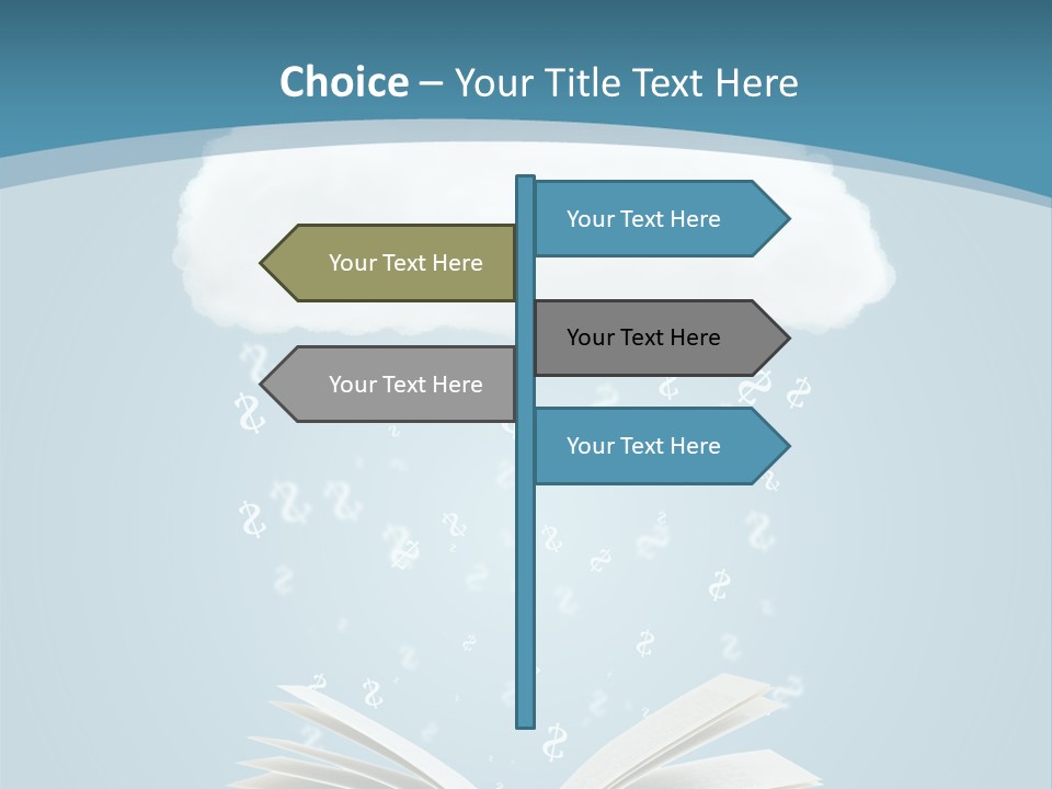 An Open Book With Rain Coming Out Of It PowerPoint Template