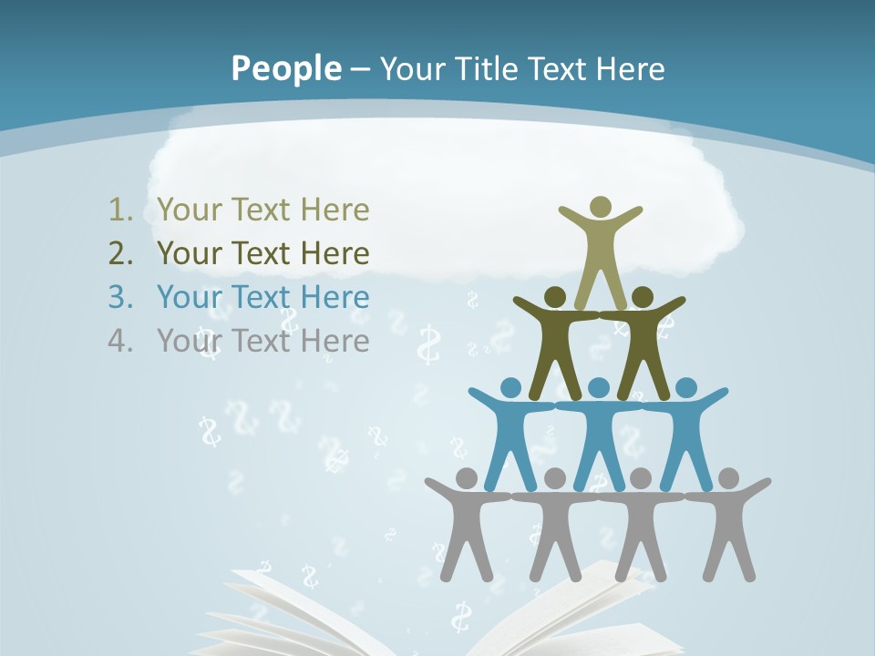 An Open Book With Rain Coming Out Of It PowerPoint Template