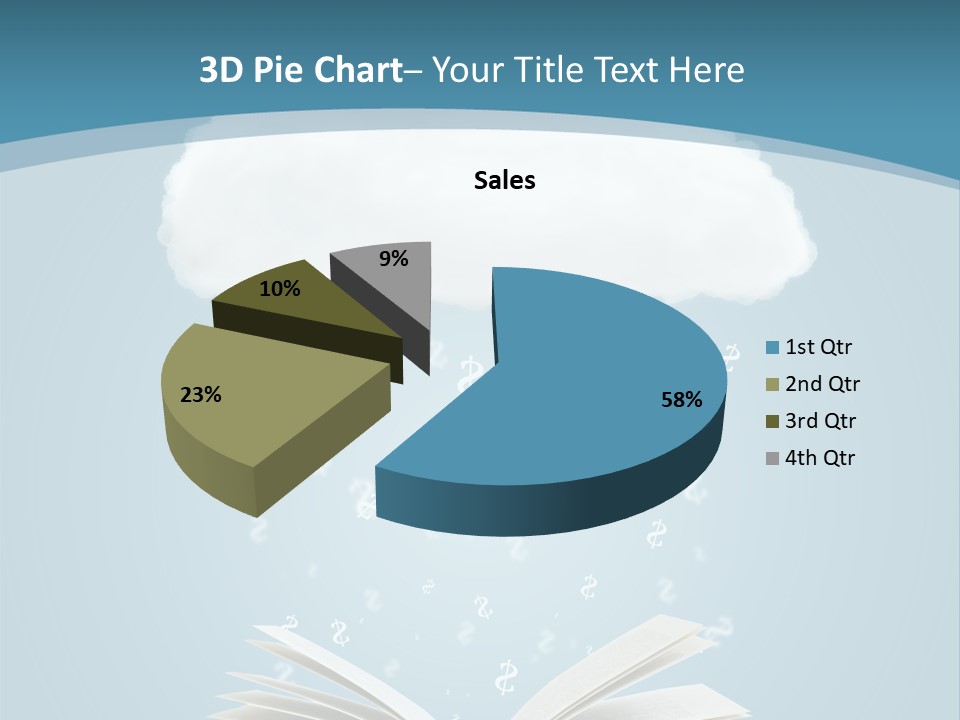 An Open Book With Rain Coming Out Of It PowerPoint Template