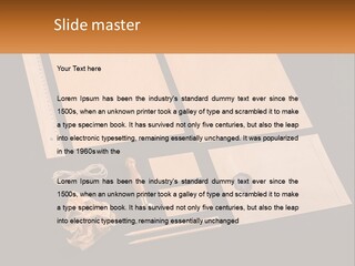 A Black Table Topped With Lots Of Different Items PowerPoint Template