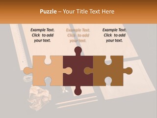 A Black Table Topped With Lots Of Different Items PowerPoint Template