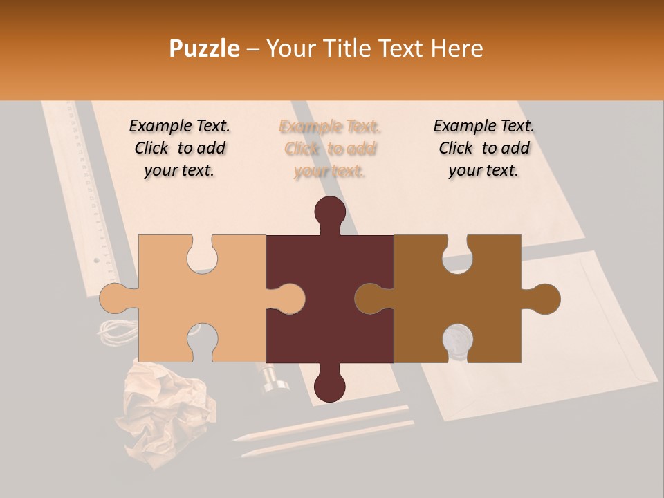 A Black Table Topped With Lots Of Different Items PowerPoint Template