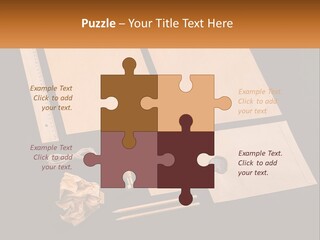 A Black Table Topped With Lots Of Different Items PowerPoint Template