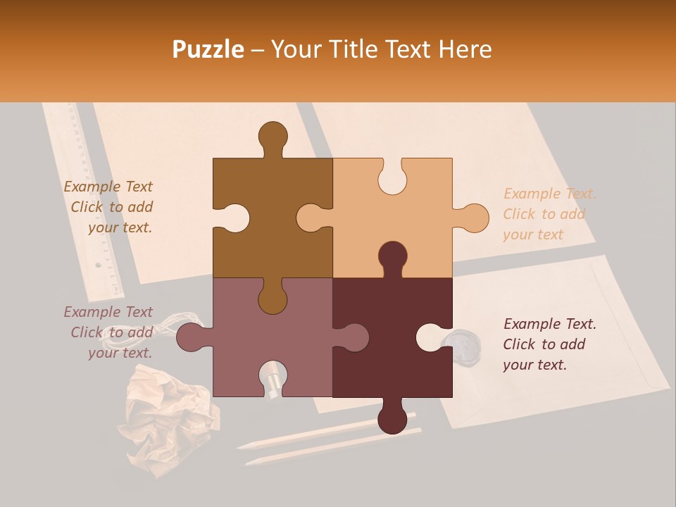 A Black Table Topped With Lots Of Different Items PowerPoint Template