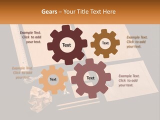 A Black Table Topped With Lots Of Different Items PowerPoint Template