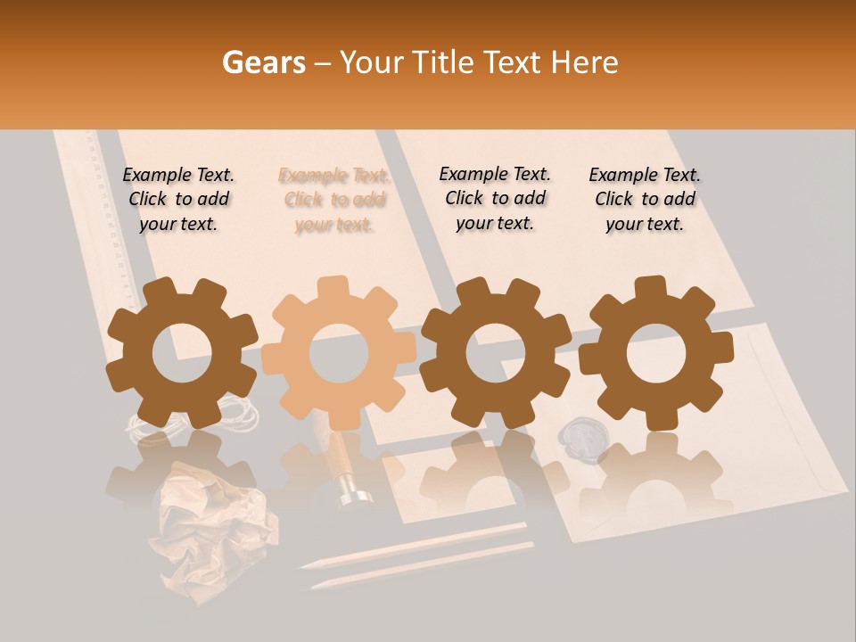 A Black Table Topped With Lots Of Different Items PowerPoint Template