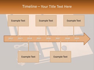 A Black Table Topped With Lots Of Different Items PowerPoint Template