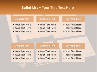 A Black Table Topped With Lots Of Different Items PowerPoint Template