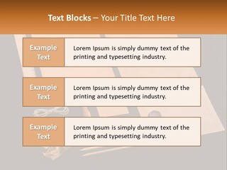 A Black Table Topped With Lots Of Different Items PowerPoint Template
