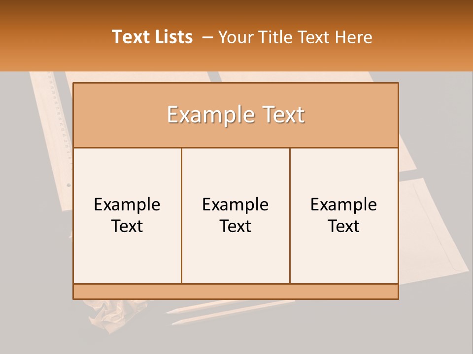 A Black Table Topped With Lots Of Different Items PowerPoint Template