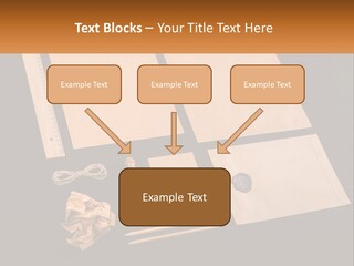 A Black Table Topped With Lots Of Different Items PowerPoint Template