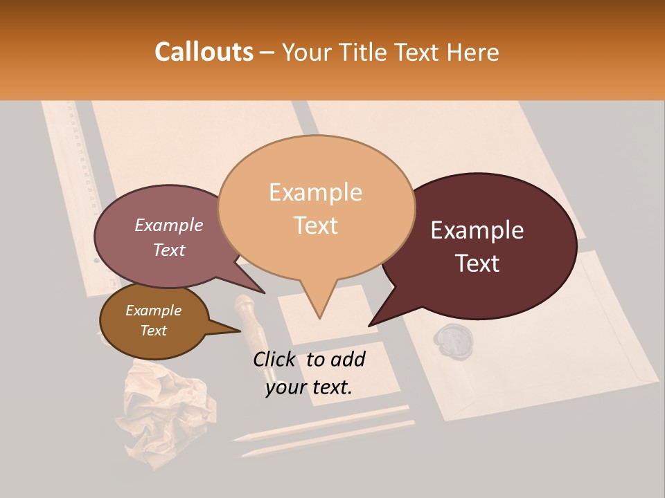 A Black Table Topped With Lots Of Different Items PowerPoint Template
