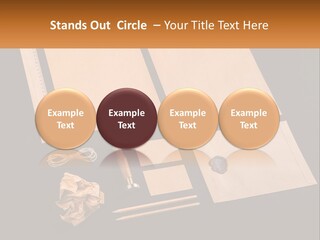 A Black Table Topped With Lots Of Different Items PowerPoint Template