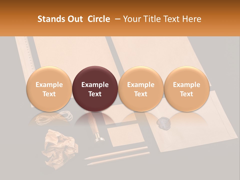 A Black Table Topped With Lots Of Different Items PowerPoint Template