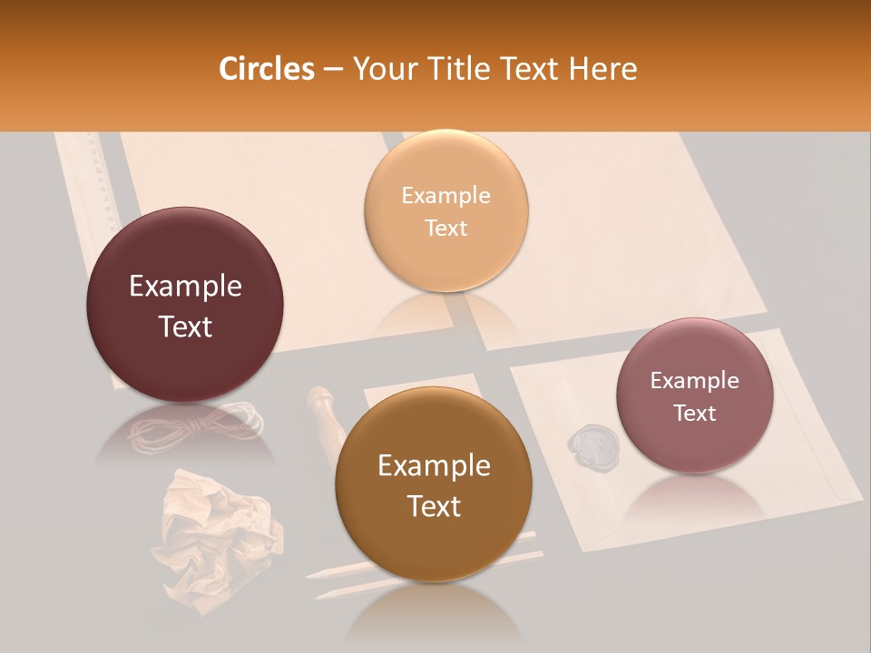 A Black Table Topped With Lots Of Different Items PowerPoint Template