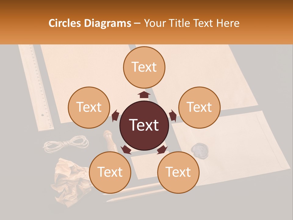 A Black Table Topped With Lots Of Different Items PowerPoint Template