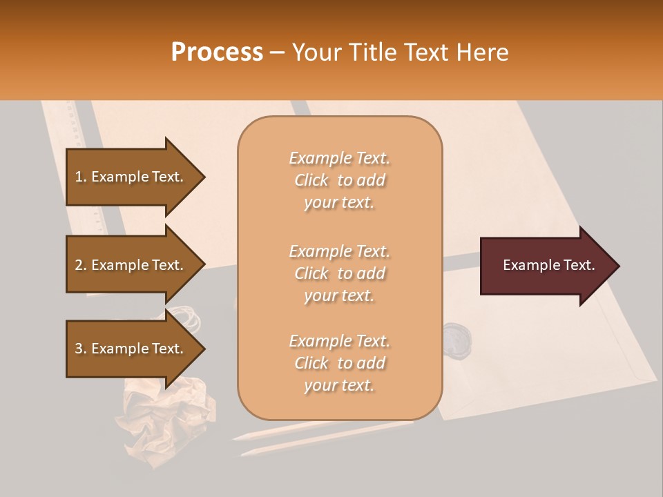 A Black Table Topped With Lots Of Different Items PowerPoint Template