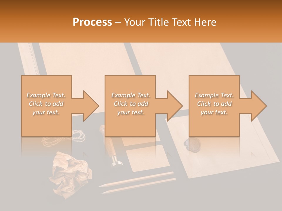 A Black Table Topped With Lots Of Different Items PowerPoint Template