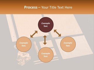 A Black Table Topped With Lots Of Different Items PowerPoint Template