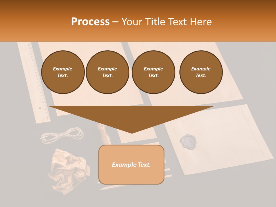 A Black Table Topped With Lots Of Different Items PowerPoint Template