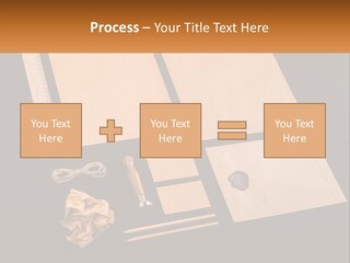 A Black Table Topped With Lots Of Different Items PowerPoint Template