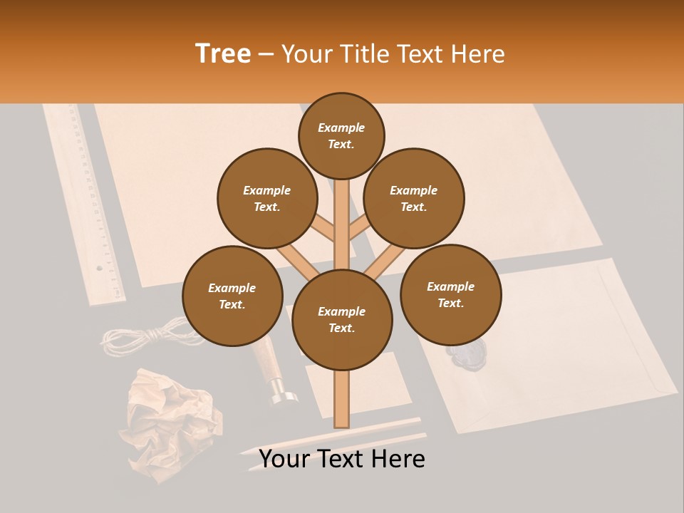 A Black Table Topped With Lots Of Different Items PowerPoint Template