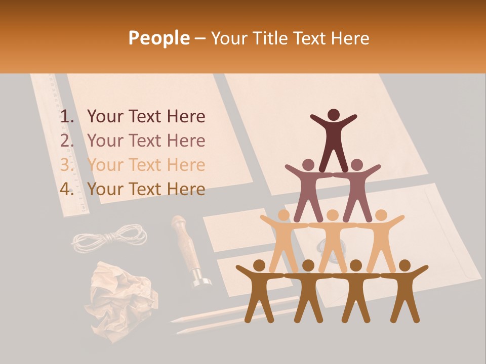 A Black Table Topped With Lots Of Different Items PowerPoint Template