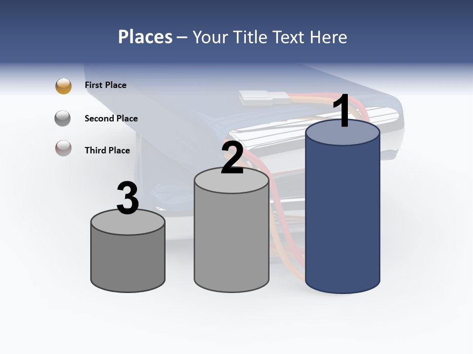 A Blue Power Bank With A Red Cord Attached To It PowerPoint Template