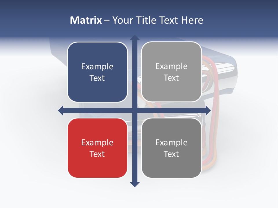 A Blue Power Bank With A Red Cord Attached To It PowerPoint Template