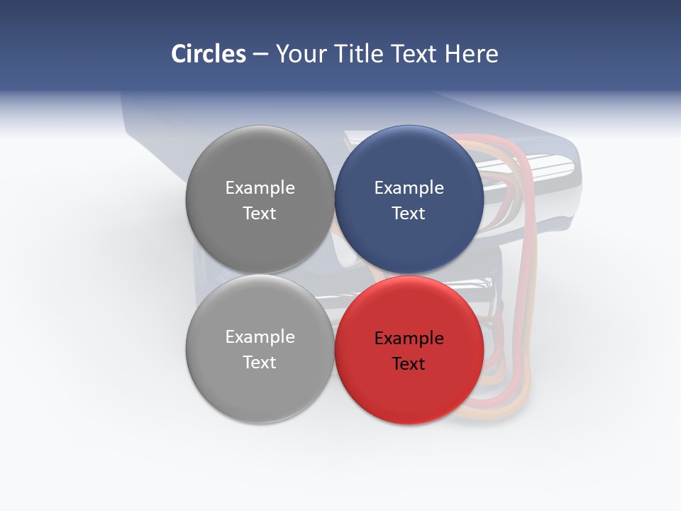 A Blue Power Bank With A Red Cord Attached To It PowerPoint Template