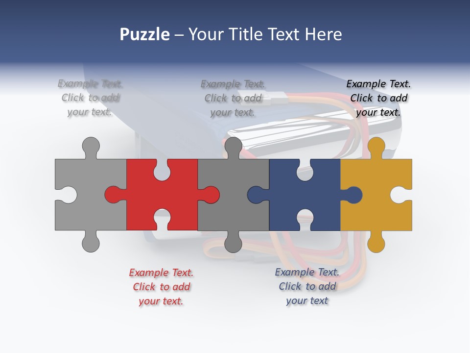 A Blue Power Bank With A Red Cord Attached To It PowerPoint Template