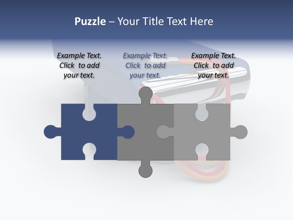 A Blue Power Bank With A Red Cord Attached To It PowerPoint Template