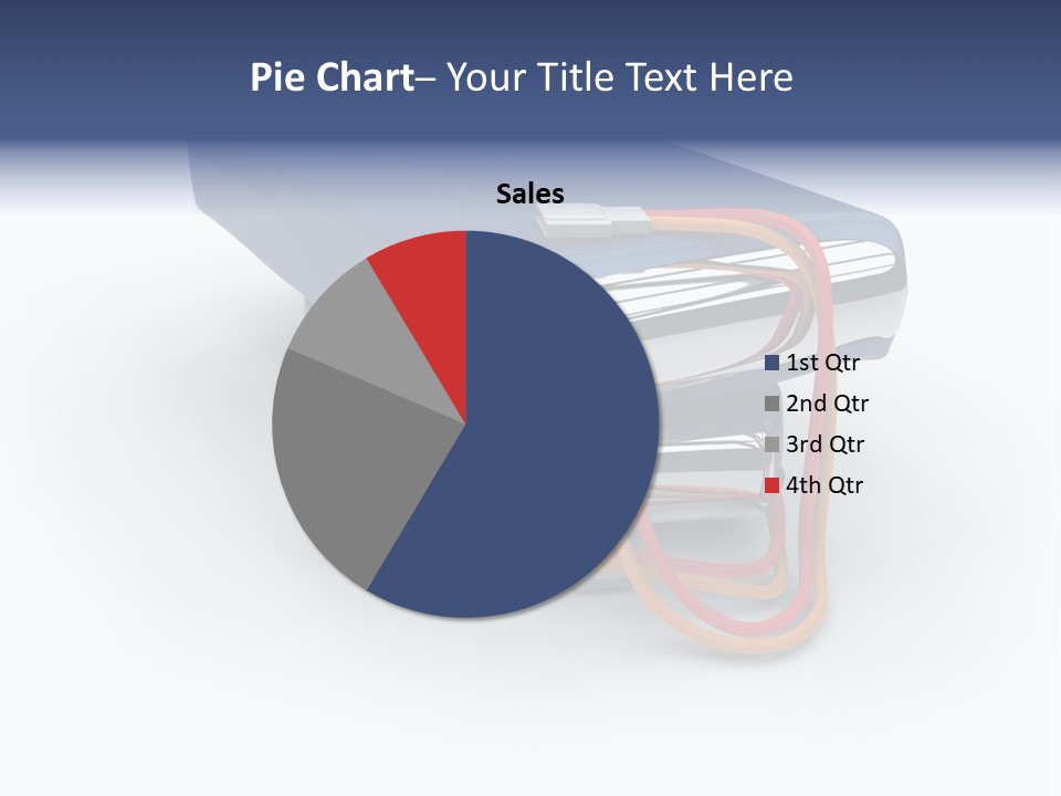 A Blue Power Bank With A Red Cord Attached To It PowerPoint Template